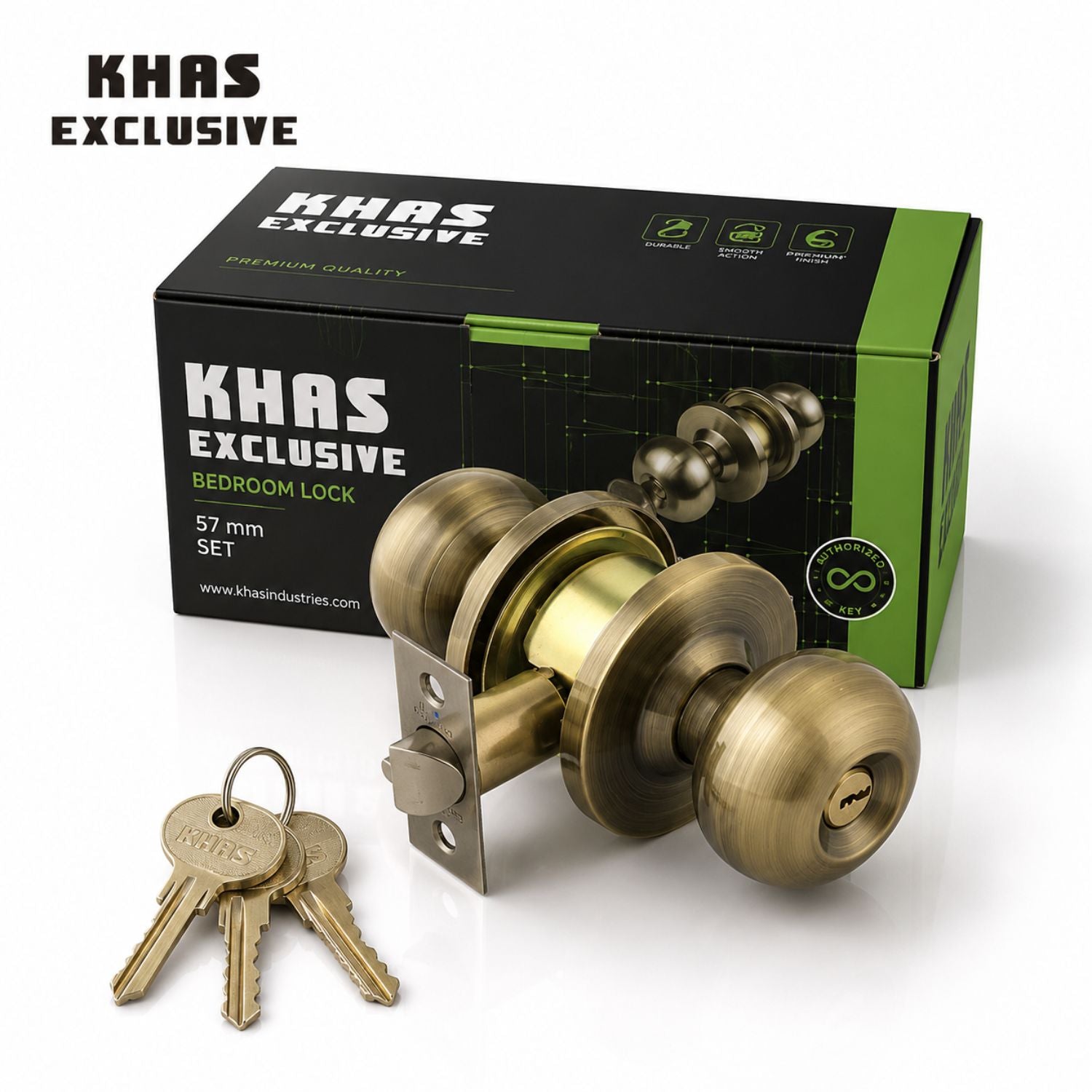 KHAS Exclusive 5791 Round Lock Multicolor | Stainless Steel Door Knob Lock