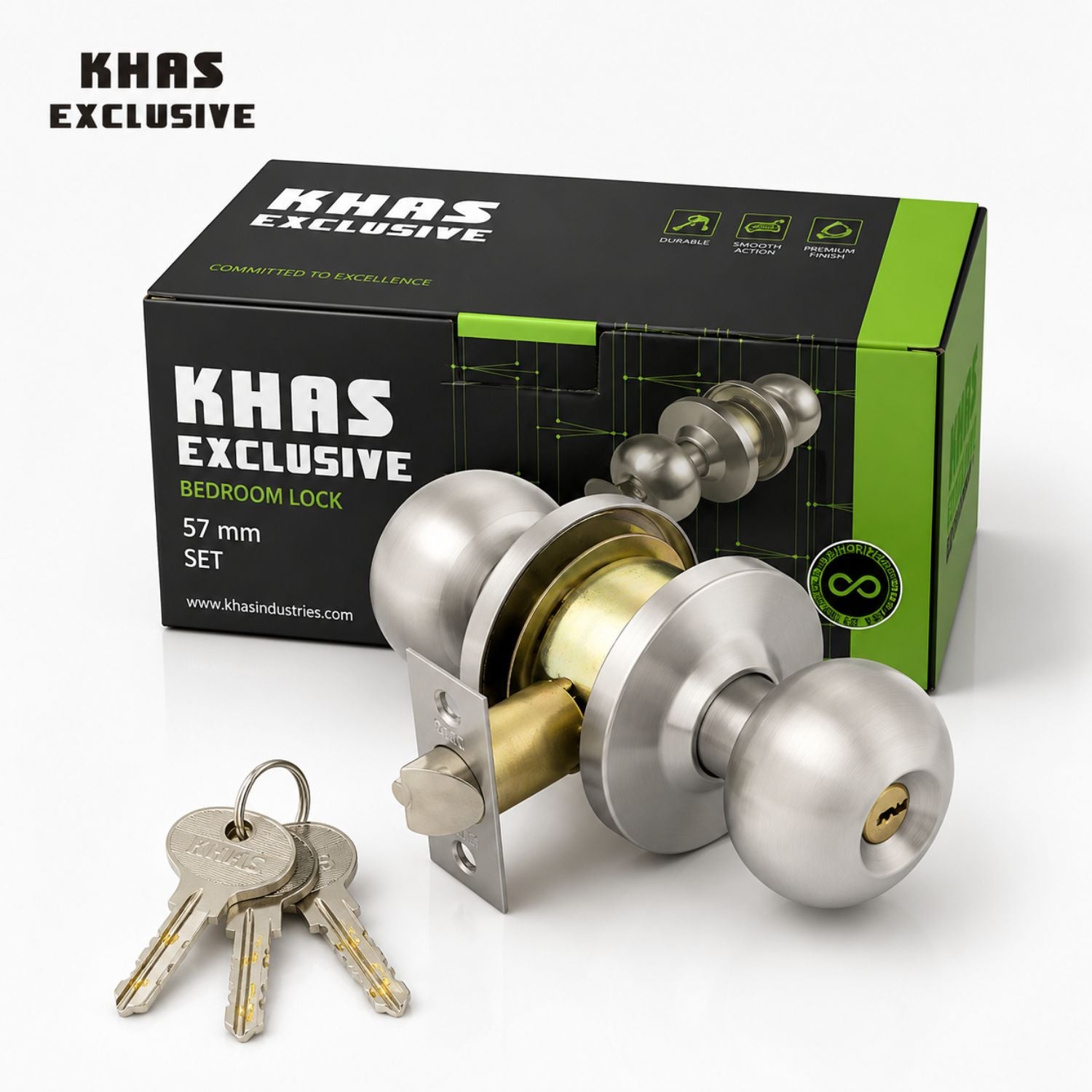 KHAS Exclusive 5791 Round Lock Multicolor | Stainless Steel Door Knob Lock