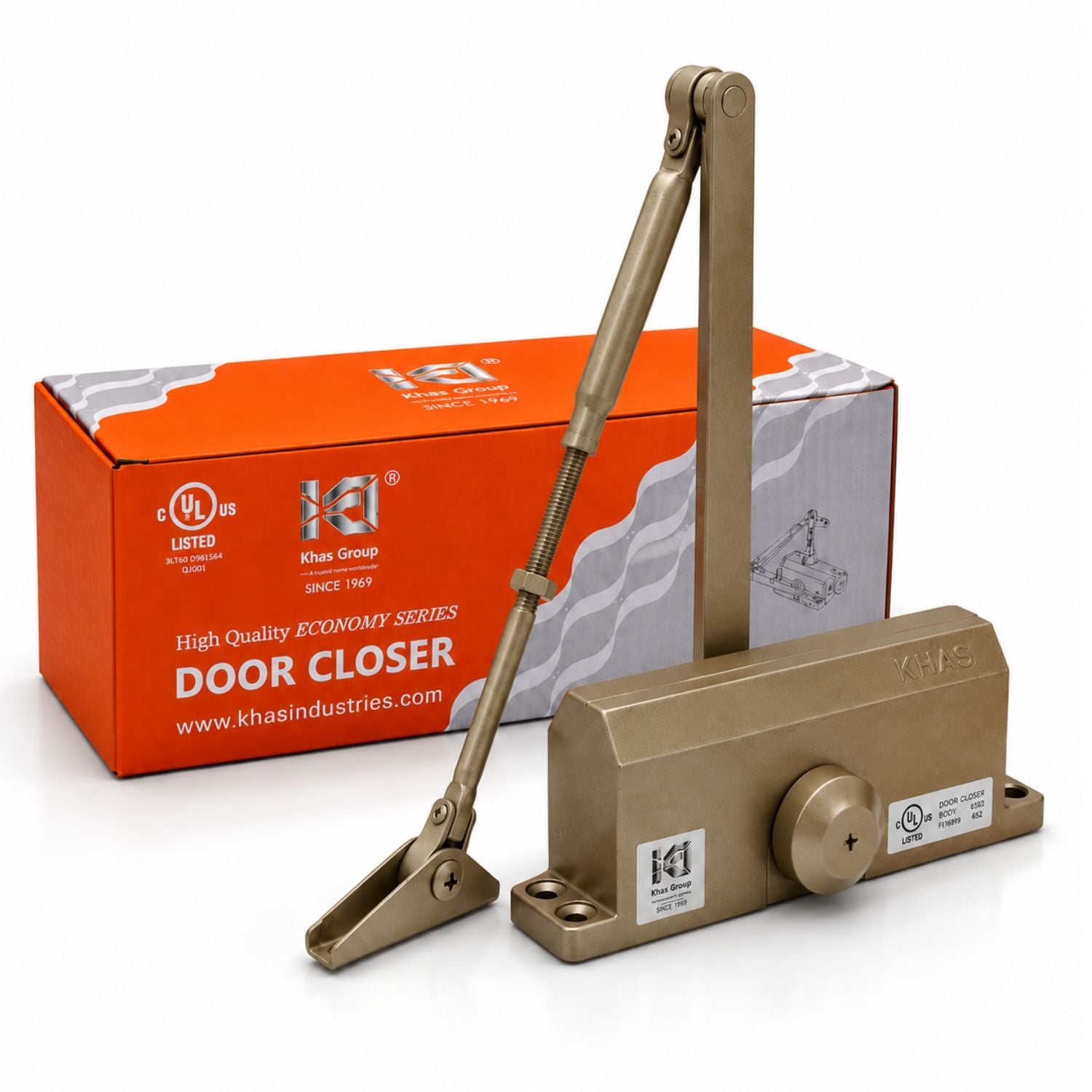 Khas 632 Champagne Door Closer – Up to 45kg