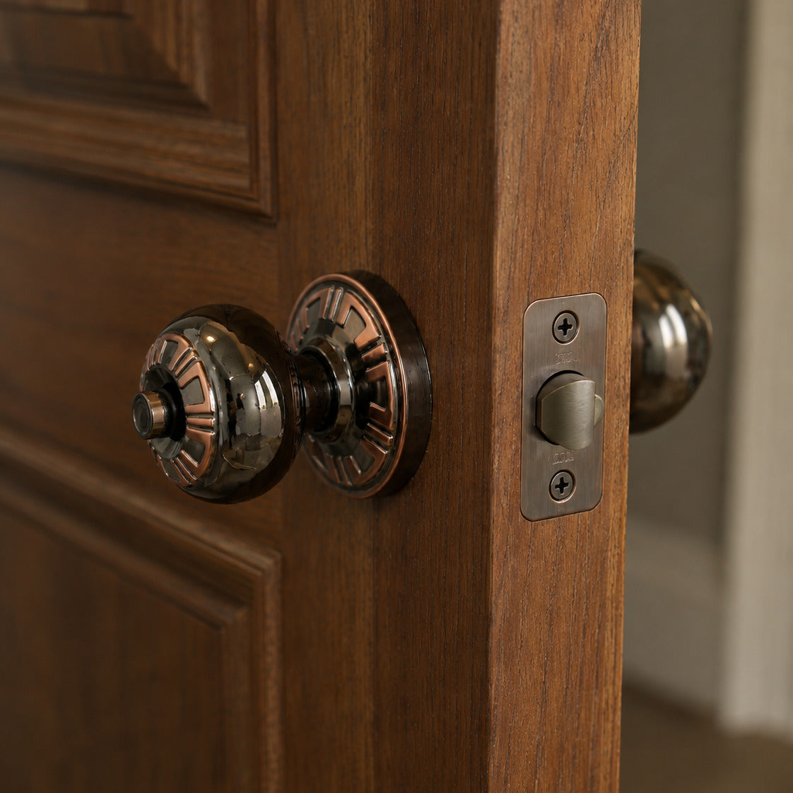 AR Super Star 5894 BN/AC Round Lock – Keyed Entry Door Knob