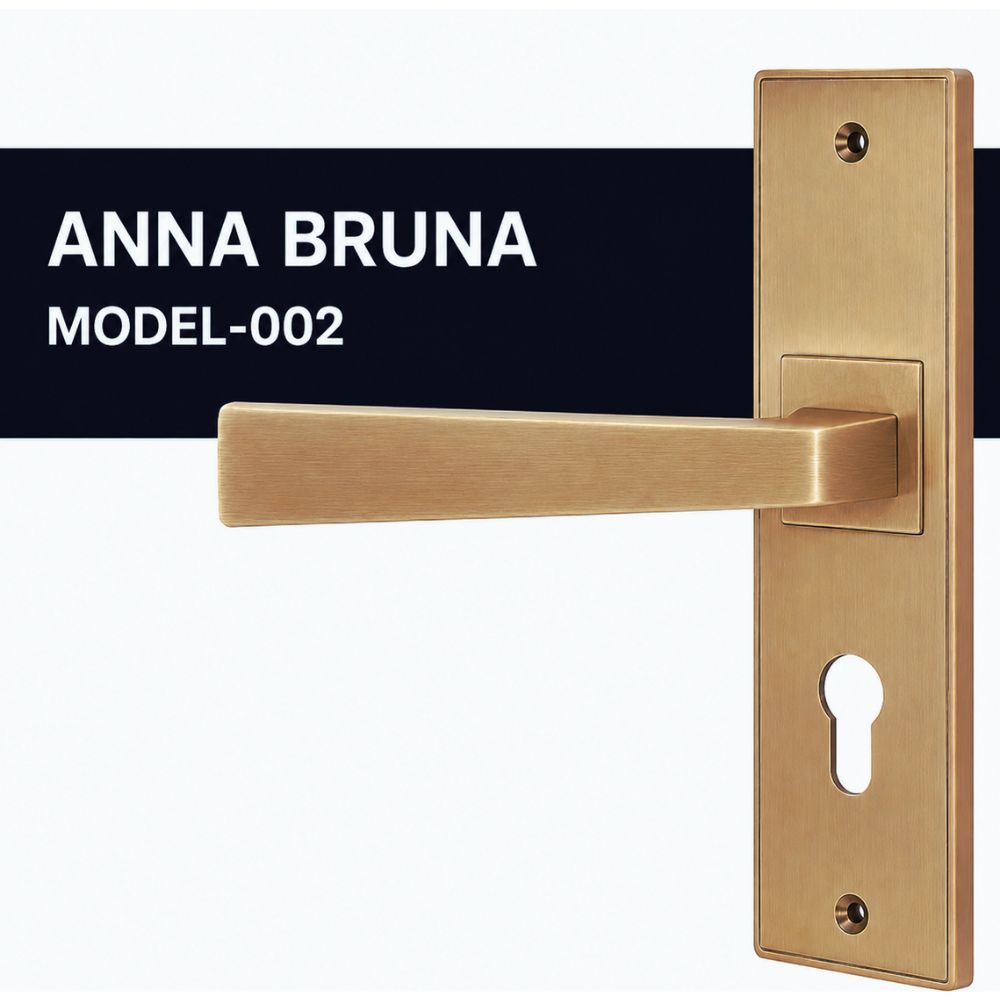 Anna Bruna Model-002 Handle Lock – Antique Brass Door Handle Set