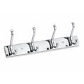 Chrome Wall Mounted Coat Hook Rack 4, 5 & 6 Hook