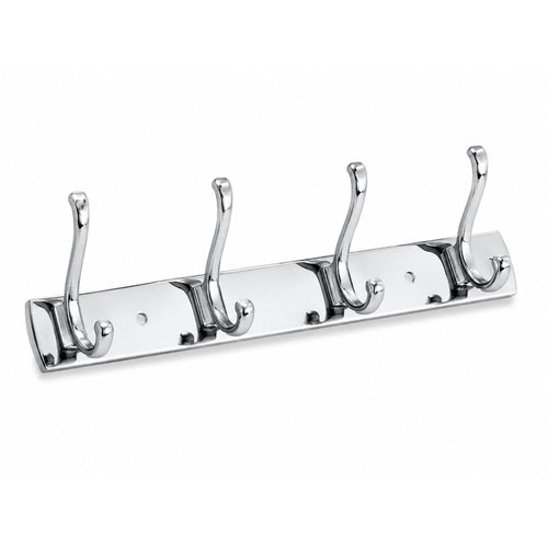 Chrome Wall Mounted Coat Hook Rack 4, 5 & 6 Hook