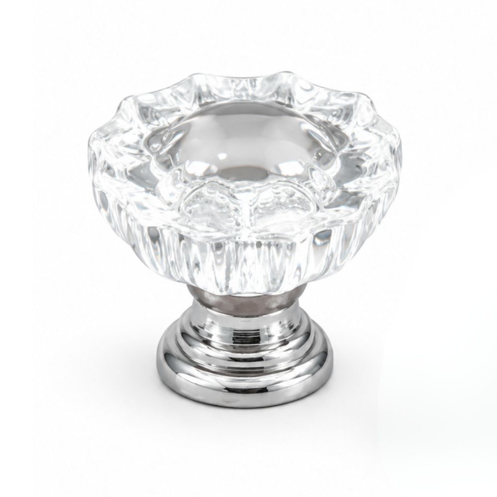 Clear Crystal Cabinet Knob – Plastic & Polished (10 pcs)