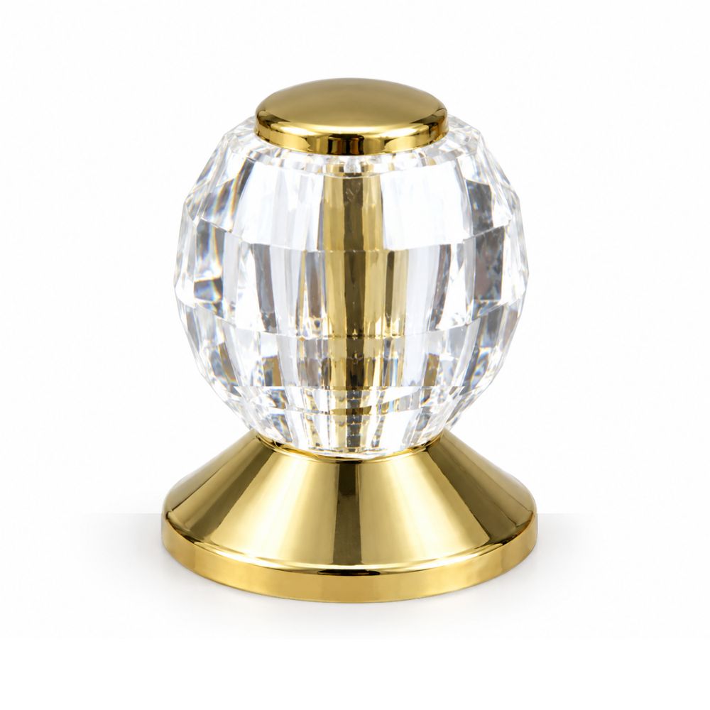 Gold Crystal Cabinet Knob – Plastic & Polished (10 pcs)