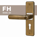 FH Model-001 Handle Lock – Antique Brass Door Handle Set