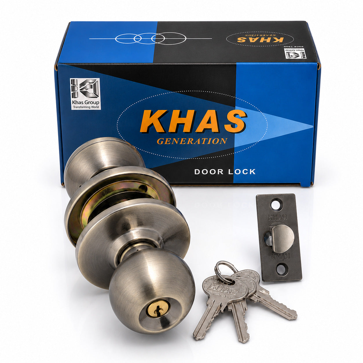 Khas Generation 118500 Round Lock | Door Knob Lock with 3 Keys