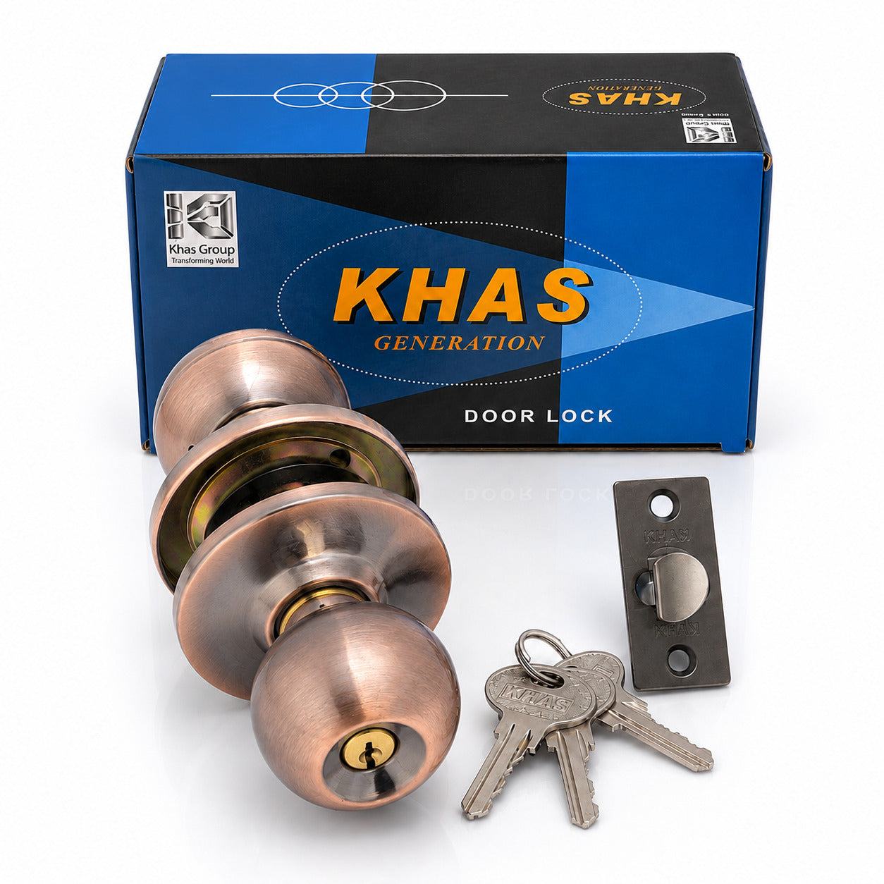 Khas Generation 118500 Round Lock | Door Knob Lock with 3 Keys