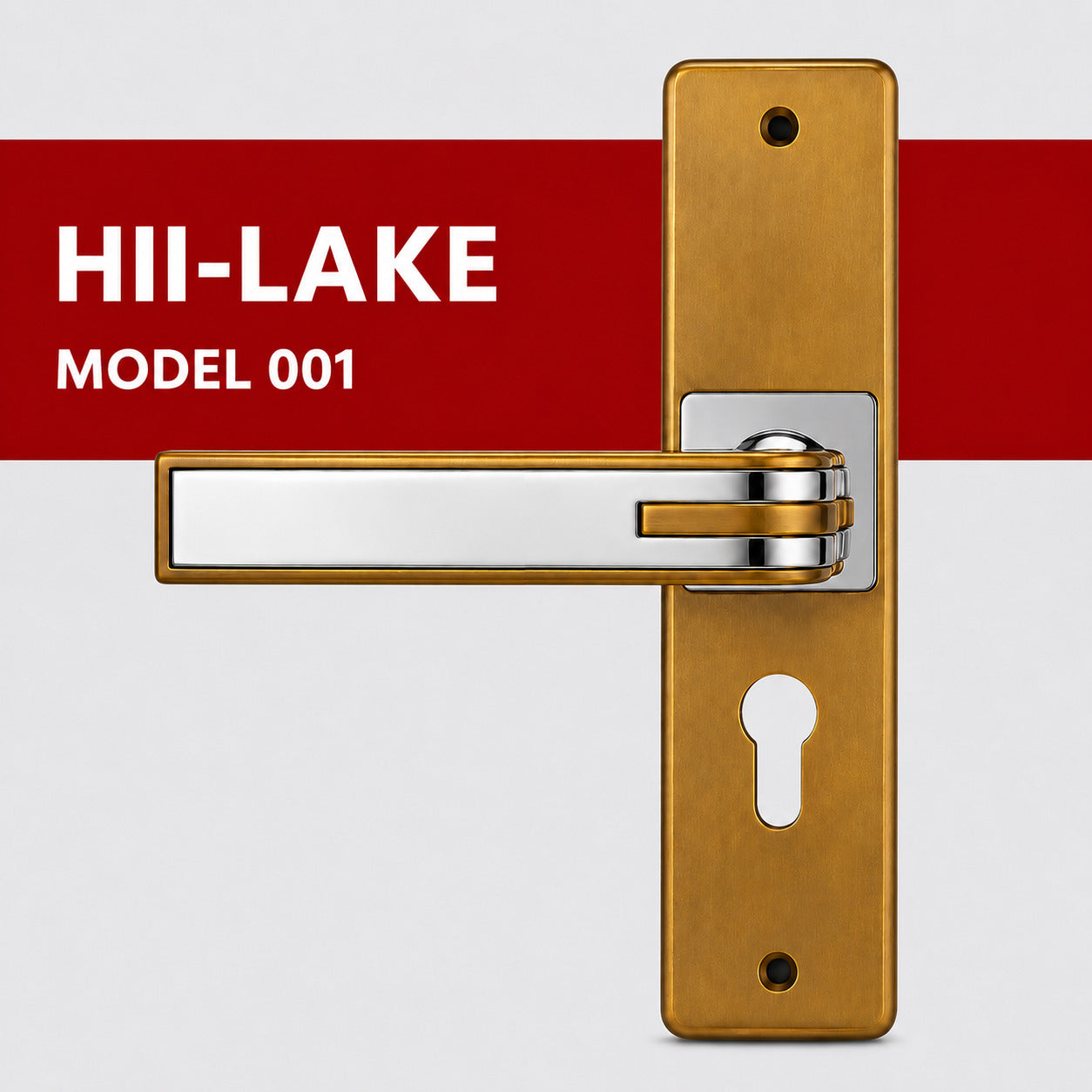 HII-LAKE Model-001 Handle Lock – Antique Brass Door Handle Set