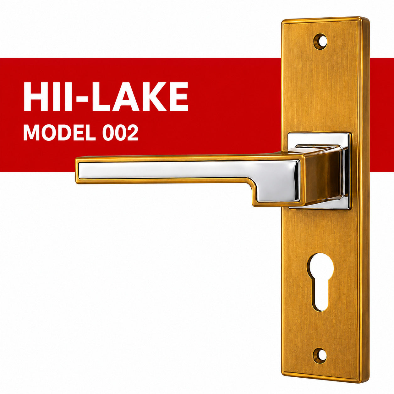 HII-LAKE Model-002 Handle Lock – Antique Brass Door Handle Set