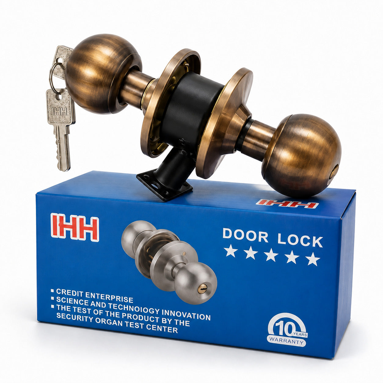 IHH Door Knob Lock – Silver, AB, Coffee – Secure Home & Office
