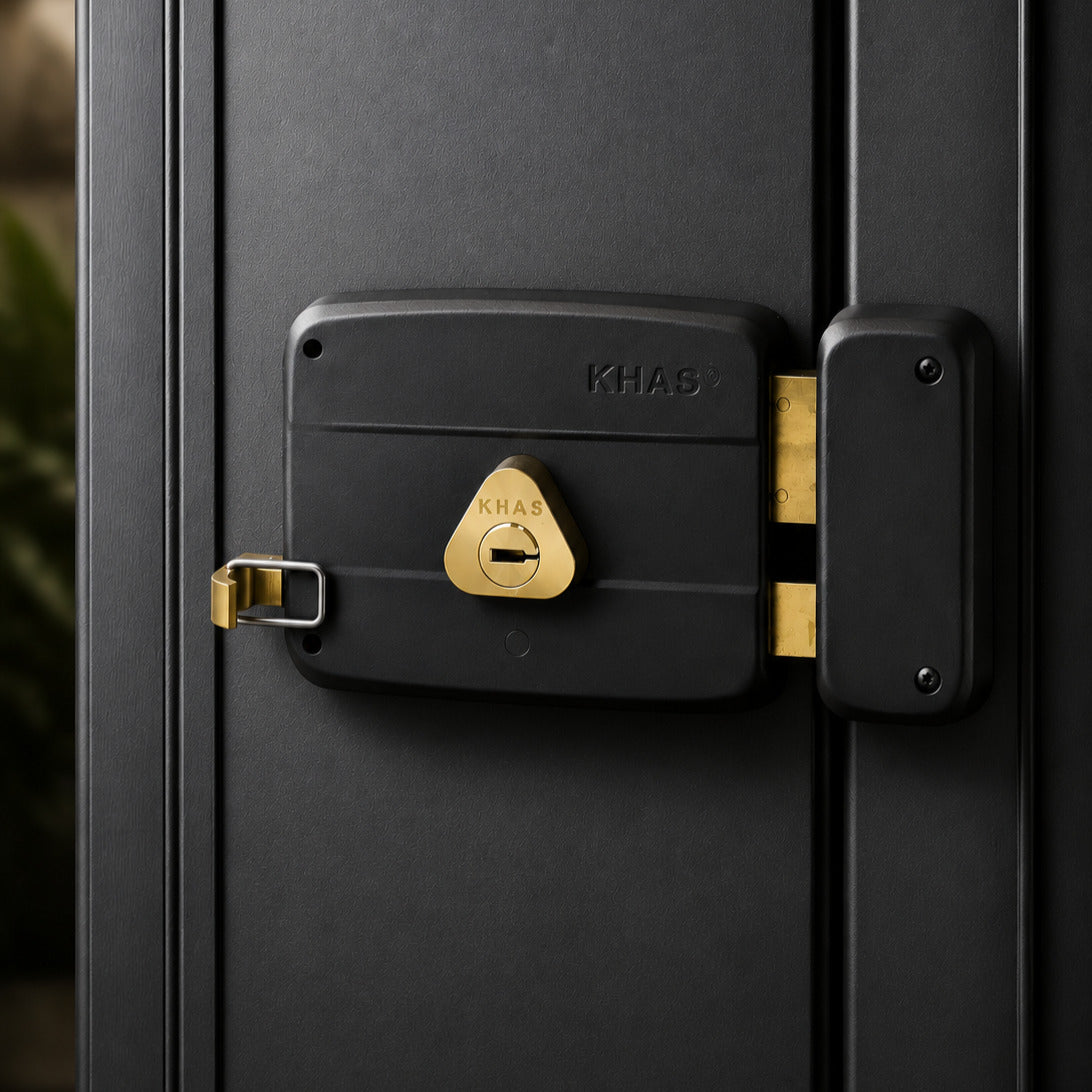 KHAS Kilit Plus 540-12B Black Rim Lock | Heavy Duty Door Lock