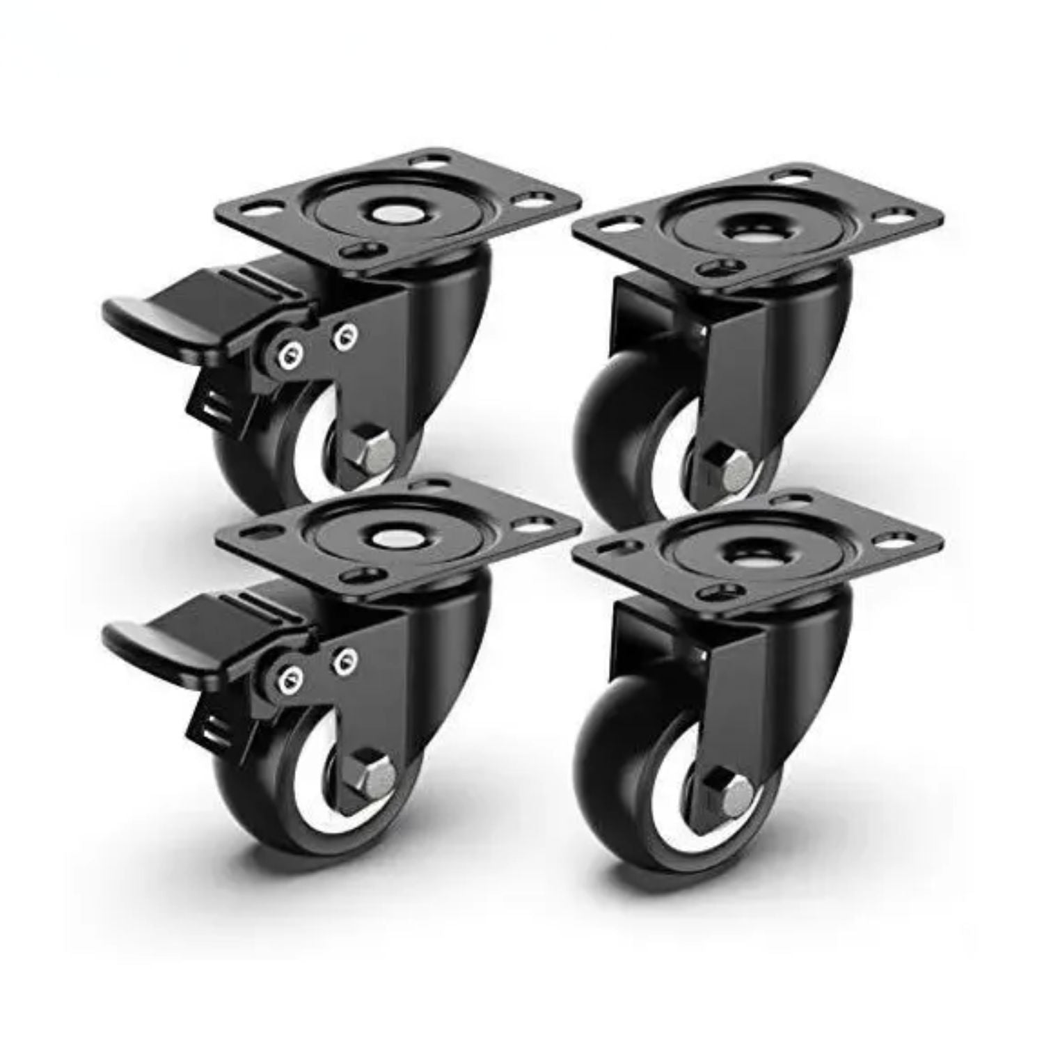 Caster Wheel Set – 4 Pieces (2 Brake × 2 Regular)