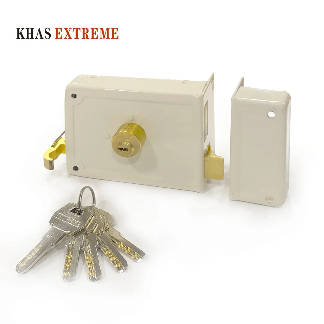 Khas Extreme 630-120 White Rim Lock | Heavy Duty