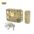 KHAS Maxell LT-300 AB Rim Lock 3 Rod Heavy Duty | Antique Brass Lock