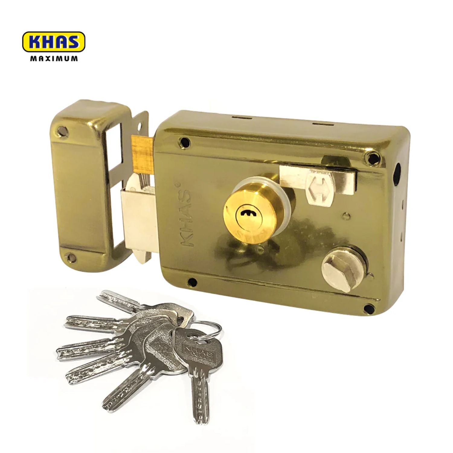KHAS Maximum LT-311MN AB Rim Lock | Antique Brass Door Lock