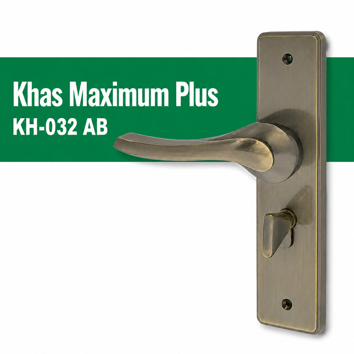Khas Maximum Plus KH-032 AB Door Handle Set | Antique Brass