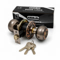 Krud-Al 5796 BN/AC Round Lock – Keyed Entry Door Knob Lock