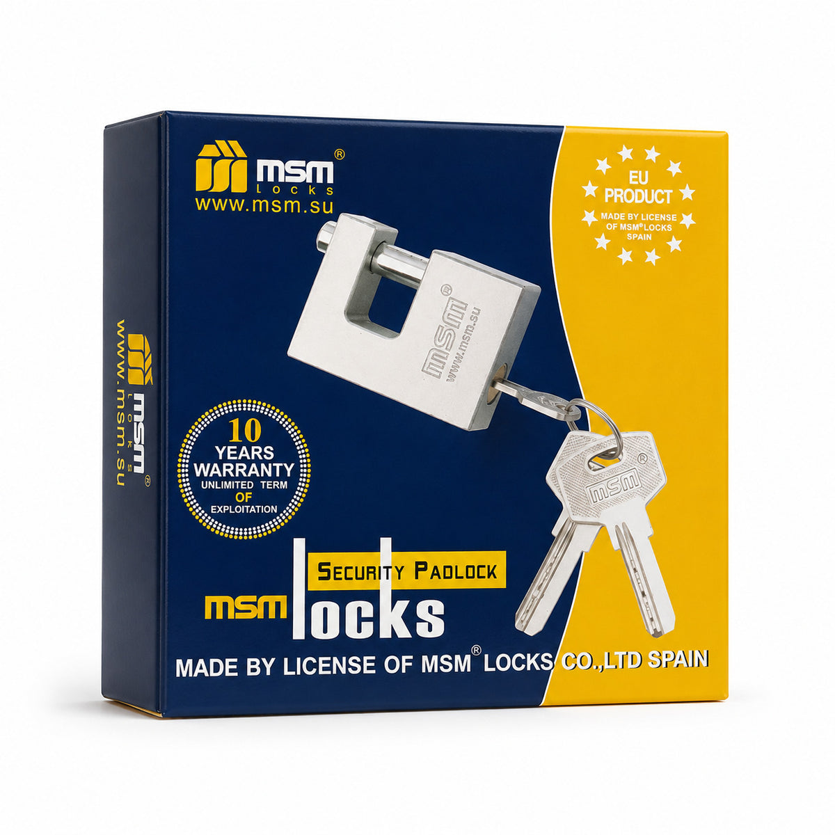 MSM WS1-90 Armored Padlock 90mm | High Security Padlock with 3 Keys