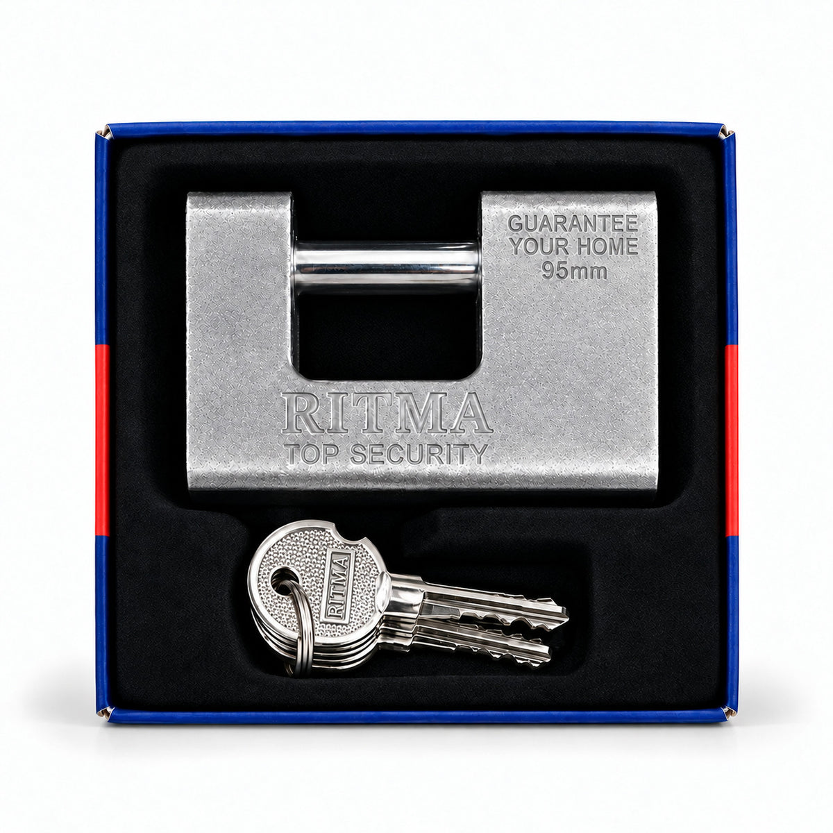 RITMA RT300-95P Armored Padlock 95mm | 4 Steel Computer Keys