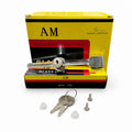 AM Shesha Lock 328 – Steel Key Glass Lock (12 pcs Box)
