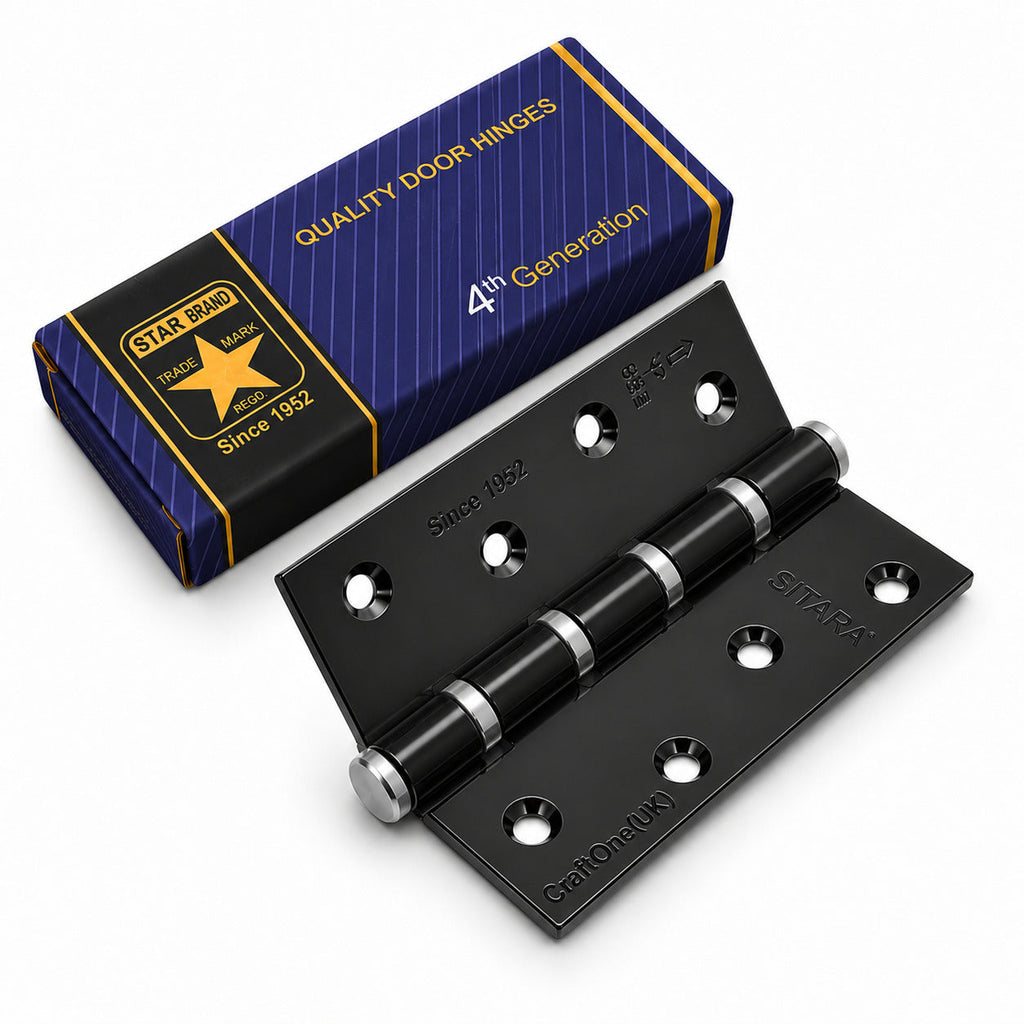 Sitara Ball Bearing Door Hinges Super Black – 1 Box of 2 Pieces