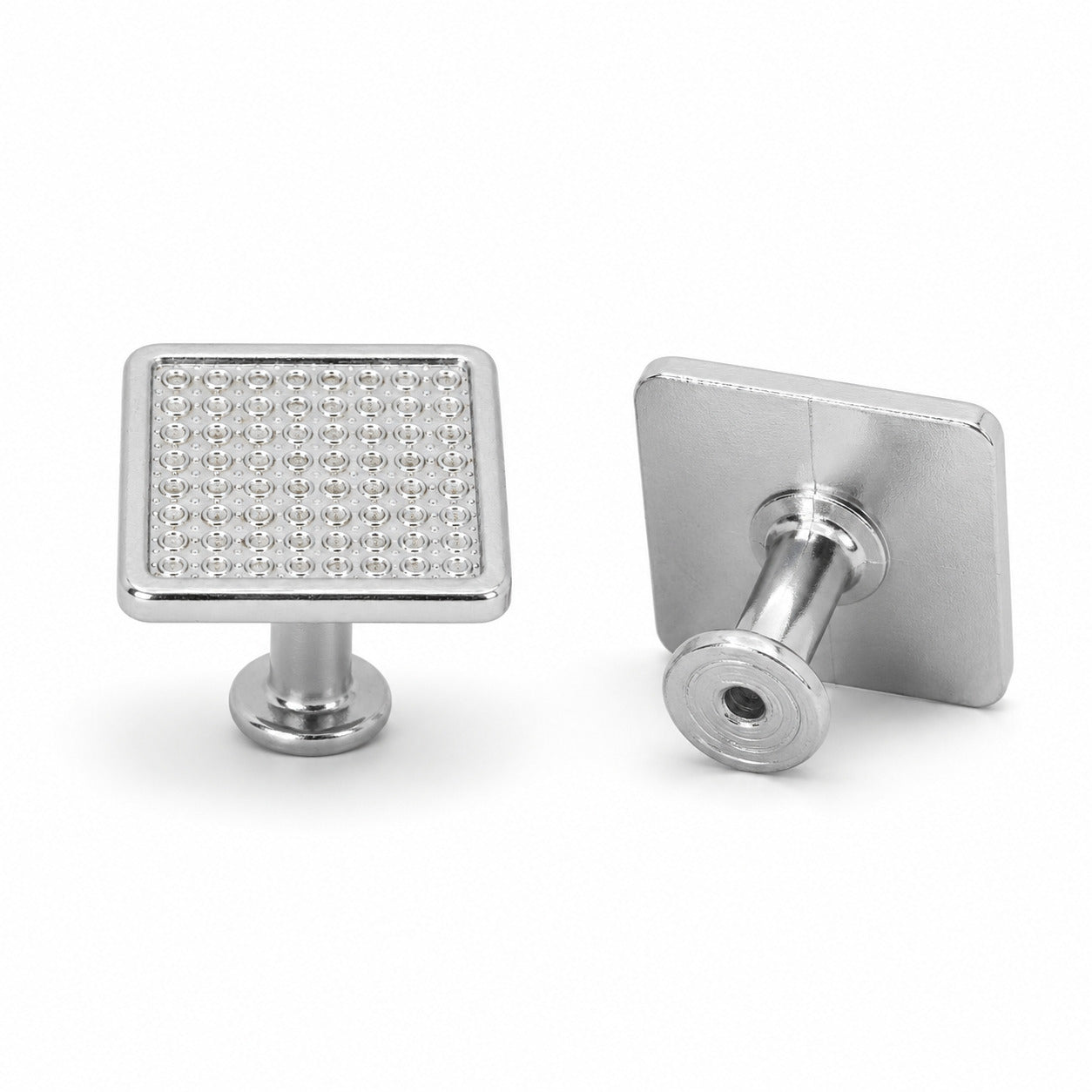 Square Aluminum Cabinet Knob – Pack of 3, Durable & Polished