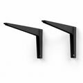 Buy heavy-duty steel folding shelf brackets with a secure locking mechanism and black powder-coated finish. Available in 6" to 18" sizes. Ideal for foldable shelves, tables, and workstations.