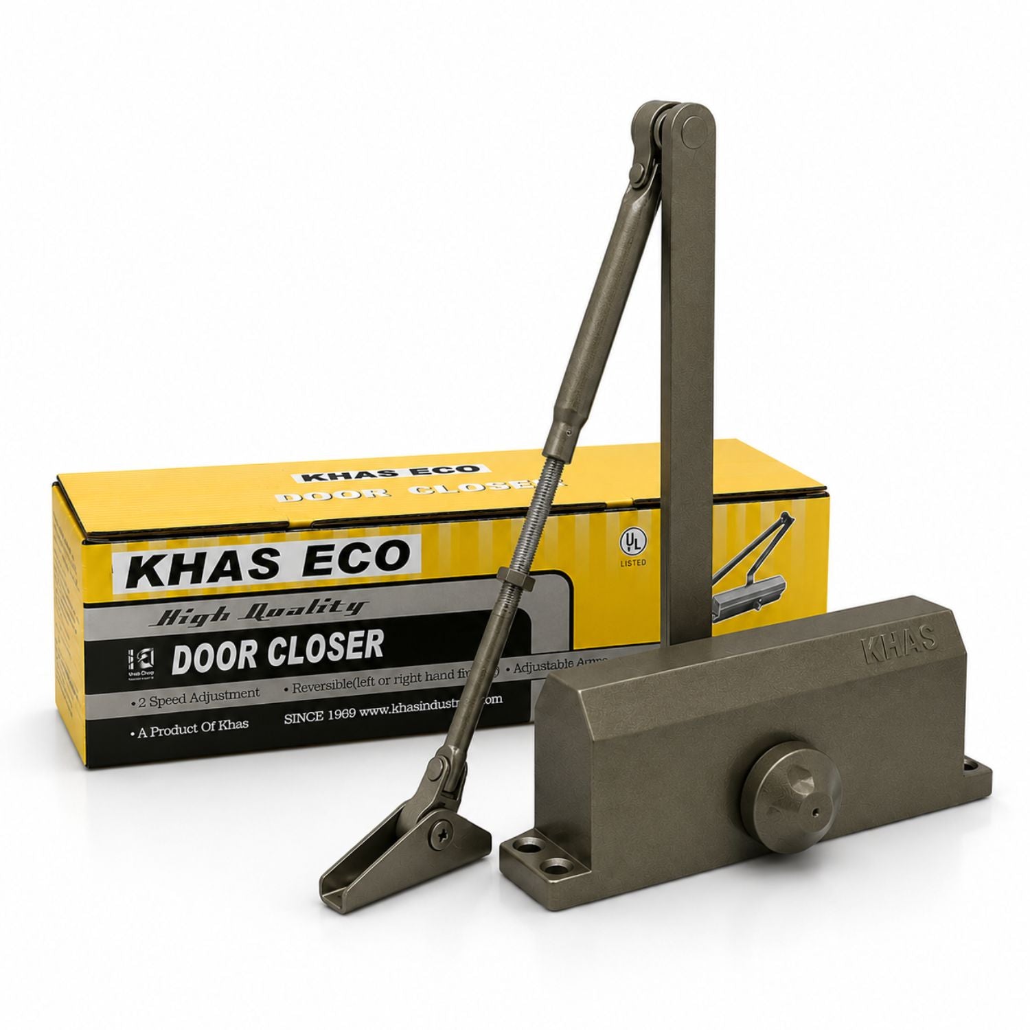 Khas ECO B71 Brown Door Closer – UL103 Fire Rated 45–65kg Heavy Duty
