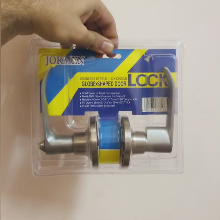 JORMEN Lever Door Knob Wave Handle Lock Set with 3 Keys - Stainless Steel