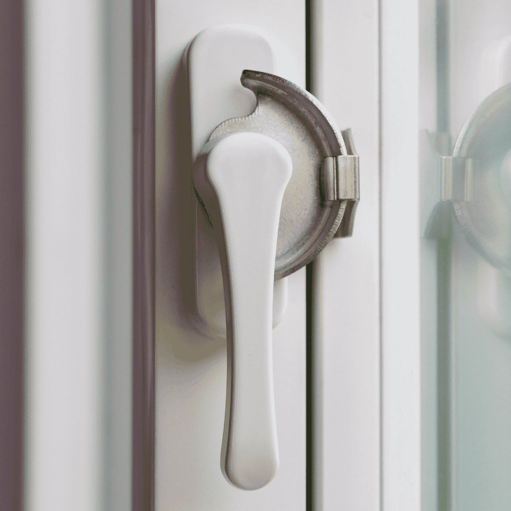 Aluminum Sliding Window Crescent Lock | Champagne & White