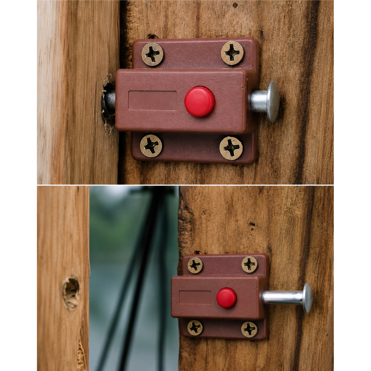Window Push Button Spring Loaded Latch | Plastic & Metal